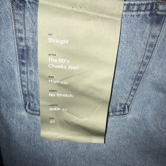 Everlane 90s Cheeky Straight Jean 33 Ankle Straight Vintage Sunbleached Blue ** - Picture 13 of 16